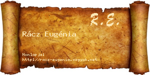 Rácz Eugénia névjegykártya